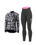 ALÉ jersey y pantalón de invierno - RIDE + ESSENTIAL W - negro/blanco
