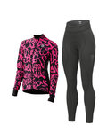 ALÉ jersey y pantalón de invierno - RIDE + ESSENTIAL W - negro/rosa