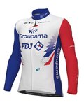 ALÉ maillot de invierno de manga larga - GROUPAMA FDJ 2022 - azul/rojo/blanco