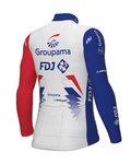 ALÉ maillot de invierno de manga larga - GROUPAMA FDJ 2022 - azul/rojo/blanco