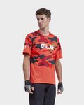 ALÉ jersey de manga corta - STAIN OFF ROAD MTB - rojo/marrón/gris