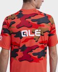 ALÉ jersey de manga corta - STAIN OFF ROAD MTB - rojo/marrón/gris