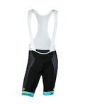 GIORDANA pantalones cortos de tirantes - ASTANA 2019 VERO PRO - negro/turquesa