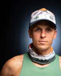 BUFF calentador de cuello - ECOSTRETCH RYSY - gris/naranja/verde