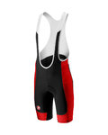 CASTELLI pantalones cortos de tirantes - EVOLUZIONE 2.0 - negro/rojo