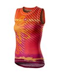 CASTELLI camiseta sin mangas - PRO MESH W LADY - multicolor/naranja