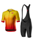 CASTELLI maillot corto y pantalón corto - AERO RACE II - negro/amarillo/rojo