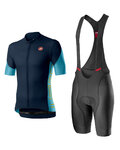 CASTELLI maillot corto y pantalón corto - ENTRATA - negro/azul