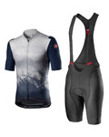 CASTELLI maillot corto y pantalón corto - POLVERE - gris/negro