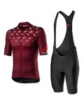 CASTELLI maillot corto y pantalón corto - AVANTI II - granate/negro