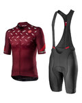 CASTELLI maillot corto y pantalón corto - AVANTI - granate/negro