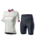 CASTELLI maillot corto y pantalón corto - GRADIENT LADY II - azul/blanco
