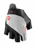 CASTELLI guantes de dedos cortos - ROSSO CORSA PRO V - blanco
