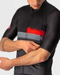 CASTELLI jersey de manga corta - A BLOCCO - negro/gris/rojo