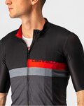 CASTELLI jersey de manga corta - A BLOCCO - negro/gris/rojo