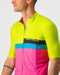 CASTELLI jersey de manga corta - A BLOCCO  - negro/rosa/azul/amarillo