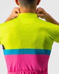 CASTELLI jersey de manga corta - A BLOCCO  - negro/rosa/azul/amarillo