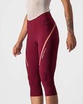 CASTELLI Pantalón 3/4 sin tirantes - VELOCISSIMA 3 LADY  - rosa/granate