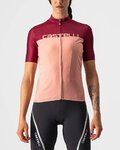 CASTELLI jersey de manga corta - VELOCISSIMA LADY - granate/rosa