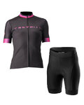 CASTELLI maillot corto y pantalón corto - GRADIENT LADY - negro/rosa