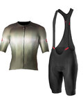 CASTELLI maillot corto y pantalón corto - AERO RACE 6.0 - negro/verde/antracita