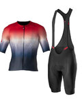 CASTELLI maillot corto y pantalón corto - AERO RACE 6.0 - blanco/azul/negro/rojo