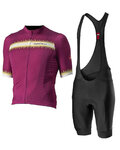 CASTELLI maillot corto y pantalón corto - GRIMPEUR - ciclamen/negro