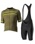 CASTELLI maillot corto y pantalón corto - GRIMPEUR - negro/verde