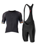 CASTELLI maillot corto y pantalón corto - ENTRATA VI - azul/negro/naranja