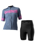CASTELLI maillot corto y pantalón corto - FENICE LADY - negro/azul/rosa