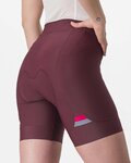CASTELLI pantalones cortos sin tirantes - PRIMA LADY - granate
