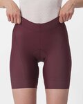 CASTELLI pantalones cortos sin tirantes - PRIMA LADY - granate