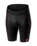 CASTELLI pantalones cortos sin tirantes - VELOCISSIMA LADY - negro/rojo