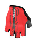 CASTELLI guantes de dedos cortos - TEMPO - negro/rojo