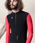GOBIK maillot de invierno de manga larga - COBBLE BLEND - marfil/rosa/negro