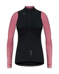GOBIK maillot de invierno de manga larga - COBBLE BLEND LADY - negro/marfil/rosa