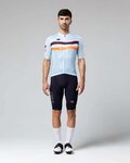 GOBIK jersey de manga corta - STARK - azul claro/granate/naranja