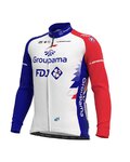 ALÉ maillot de invierno de manga larga - GROUPAMA FDJ 2021 - rojo/azul/blanco