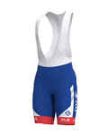 ALÉ pantalones cortos de tirantes - GROUPAMA FDJ 2019 - blanco/rojo/azul