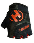 HAVEN guantes de dedos cortos - DEMO SHORT - negro/rojo