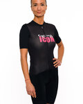 HOLOKOLO jersey de manga corta - ICON ELITE LADY - negro/blanco/rosa