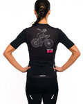 HOLOKOLO jersey de manga corta - ICON ELITE LADY - negro/blanco/rosa
