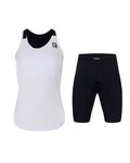 HOLOKOLO top y pantalones cortos - ENERGY LADY - blanco/negro