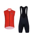 HOLOKOLO maillot sin mangas y pantalón corto - AIRFLOW - negro/rojo