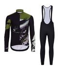 HOLOKOLO maillot largo y pantalón - CAMOUFLAGE WINTER - negro/verde