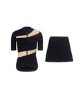 RIVANELLE maillot corto y falda - GLAMOR - beige/negro