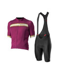 CASTELLI maillot corto y pantalón corto - GRIMPEUR - negro/granate