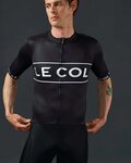 LE COL jersey de manga corta - SPORT LOGO - negro/blanco