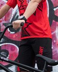 MONTON pantalones cortos sin tirantes - POW MTB - negro/rojo
