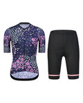 MONTON maillot corto y pantalón corto - PLUM FLOWER LADY - negro/púrpura